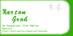 marton groh business card